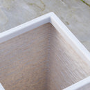 45cm Tall Plastic Slate Effect Garden Patio Planter In Stone