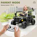 AIYAPLAY 12V Kids Ride on Car, Kids UTV with Electric Dump Bed, Green