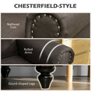 HOMCOM Mid-Century Armchair Upholstered Accent Chair w/ Wood Frame, Brown