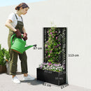 Outsunny Metal Raised Garden Bed with Trellis, Outdoor Elevated Planter Box