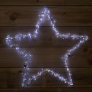 60cm Light Up Metal Hanging Christmas Star Decoration With 280 White LEDs