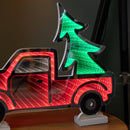 40cm Infinity Light up Christmas Truck Decoration with Red & Green LEDs on Wooden Base