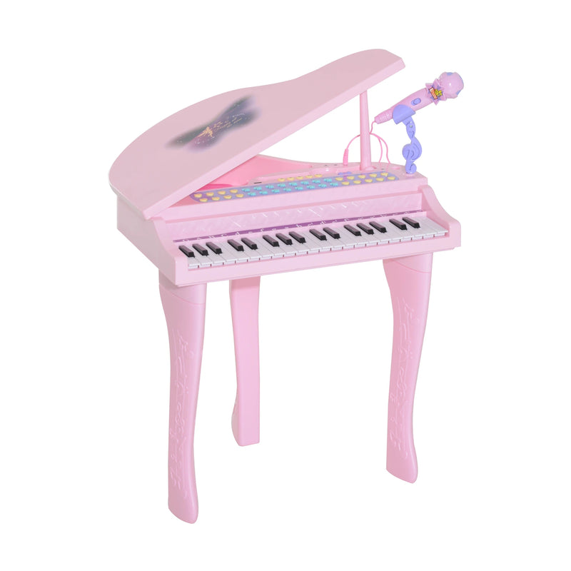 HOMCOM Mini Electronic Piano W/Stool-Pink