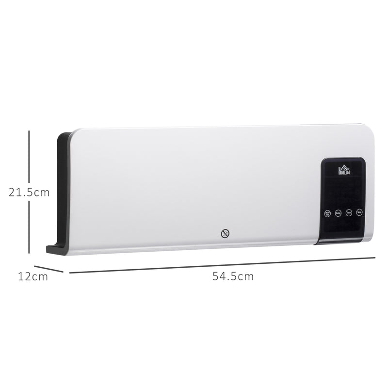 HOMCOM 2000W Wall Mounted Ceramic Heater with Remote Control for Home White