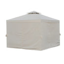 Outsunny Metal Gazebo with Curtains 3 x 3m - Beige