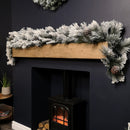 6ft (1.8m) Premier Christmas Snow Flocked Green Garland with Pine Cones