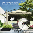 Outsunny 3 m Garden Cantilever Parasol with Sandbag, 360 Degree Rotation