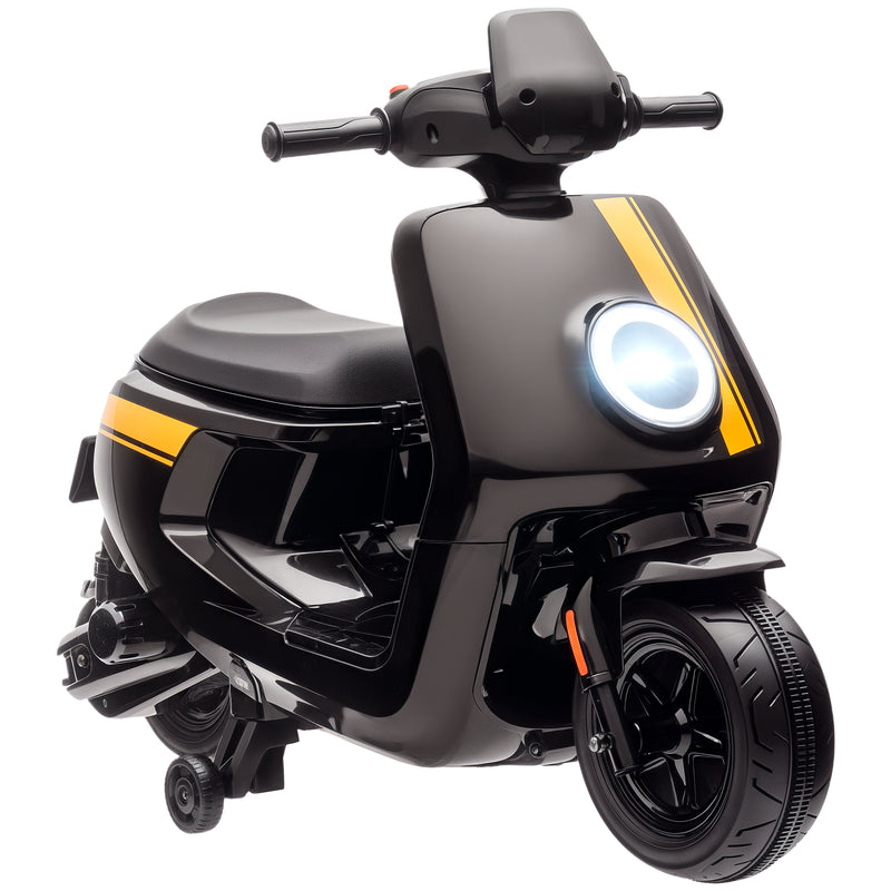 AIYAPLAY 6V Kids Electric Motorbike With Headlight And Music - Black/Green/Pink