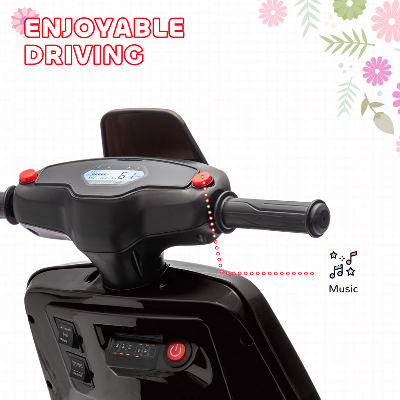 AIYAPLAY 6V Kids Electric Motorbike With Headlight And Music - Black/Green/Pink