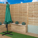 3m Solar Powered Lit Banana Cantilever Garden Parasol With LEDs & Base Weights Included In Green