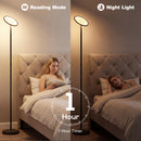 HOMCOM Uplighter Floor Lamp With Tuya App And Music Sync For Bedroom, Black