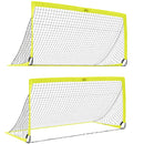 HOMCOM Football Goal Folding Outdoor with All Weather Net 6'x3' Yellow