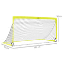 HOMCOM Football Goal Folding Outdoor with All Weather Net 6'x3' Yellow