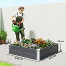 Outsunny Vinyl Raised Garden Bed Kit, 3 x 3 x 1ft Modular Garden Box