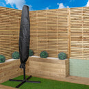 3m Cantilever Banana Garden Parasol in Black with Crank Handle and Parasol Base Weights Included