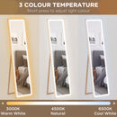 HOMCOM Dimming Full Length Mirror w/ Lights Standing Leaning Wall Mount