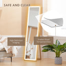 HOMCOM Dimming Full Length Mirror w/ Lights Standing Leaning Wall Mount