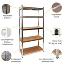 Set of 2 Garage Shelving 90cm Wide & 180cm High Heavy Duty 5 Tier Multipurpose Metal Racking Unit  / Warehouse Shelving Storage