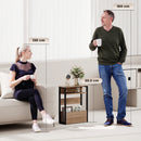 HOMCOM Narrow Side Table with Storage, Bedside End Table, Walnut Brown