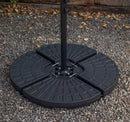 Outdoor 4 Person Rectangular Glass Top Garden Dining Table Chairs With Green Banana Lit Parasol and Base Set