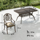 Outsunny Outdoor Dining Set With Cushions, Parasol Hole, Bronze Tone