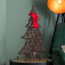 60cm Battery Operated Light up Christmas Tree with Red Bow & 60 Warm White LEDs