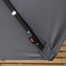Samuel Alexander 3m Solar Powered Cantilever Lit Banana Garden Parasol with Crank Handle & White LED Lights in Grey