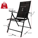 Outdoor Garden Patio Multi Position Reclining Folding Chair in Black
