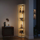 HOMCOM LED Floor Lamp with Shelves, Dimmable Standing Lamp with Foot Switch