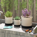 Outsunny Plant Pots Handwoven Cotton Set of 3 White