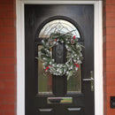 50cm Premier New Jersey Christmas Wreath PVC Snowy Tips With Festive Berries And Cone