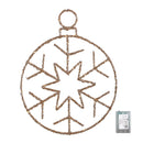 49cm Battery Powered Light up Gold Christmas Snowflake Ball with Warm White Twinkling LEDs