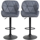 HOMCOM Adjustable Bar Stools Set of 2 - Dark Grey