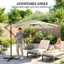 Outsunny 3(m) Banana Parasol Cantilever Umbrella Garden