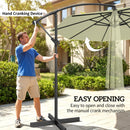 Outsunny 3(m) Banana Parasol Cantilever Umbrella Garden