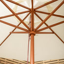 Samuel Alexander 2.7m Outdoor Wooden Garden Parasol Sun Shade with Carry Bag in Cream