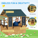 AIYAPLAY Wooden Playhouse For Kids Outdoor, Foldable Wendy House, Brown