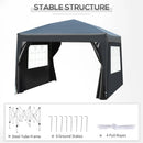 Outsunny  Gazebo 3m x 3m - Black