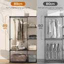 HOMCOM Open Portable Wardrobe, Clothes Rack with 8 Shelves, Black