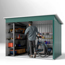 Outsunny 8.5 x 6ft Galvanised Steel Garden Shed with Foundation Kit, Green