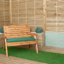 99 x 20/41cm Cushion Base for 2 Seater Wooden Garden Bench in Green