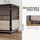 PawHut 80cm Dog Crate Furniture Dog Cage End Table Indoor w/ Doors, Cushion