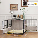 PawHut 80cm Dog Crate Furniture Dog Cage End Table Indoor w/ Doors, Cushion