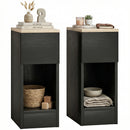 HOMCOM Bedside Tables Set of 2, Nightstands for Bedroom, Living Room, Black