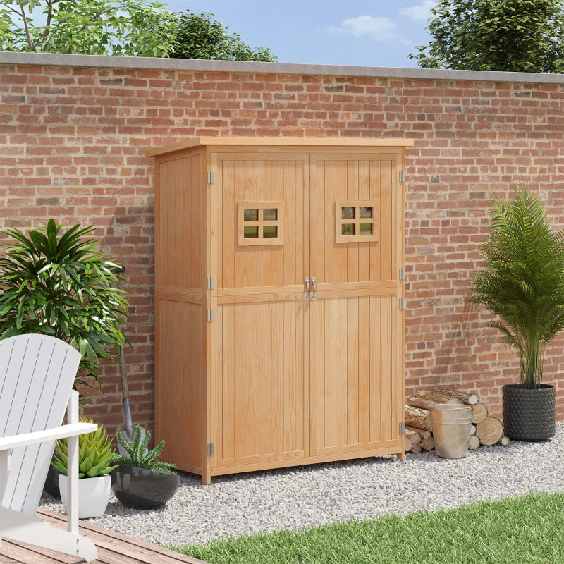 Outsunny wooden Tool Shed - Natural