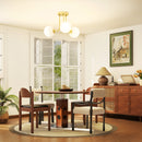 HOMCOM Light Fixture With 3-Light Globe Shades, Modern Ceiling Light, Gold