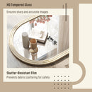 HOMCOM Arched Wall Mirror with Modern Tempered Glass & Polystyrene Beige
