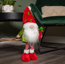 71cm Standing Christmas Gonk With Santa Hat And Extendable Legs In Reg And Green