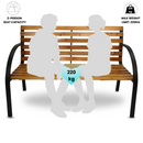 Ambleside 2 Person Outdoor Metal Wooden Garden Patio Bench