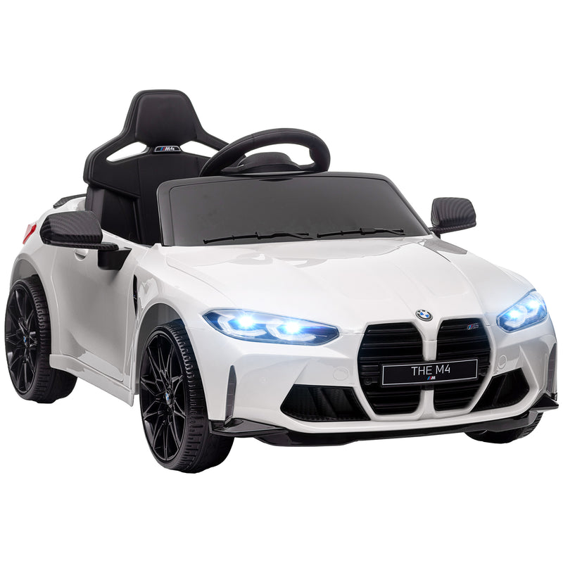 AIYAPLAY 12V Yellow BMW M4 Licensed Kids Electric Car w/ Remote, Suspension